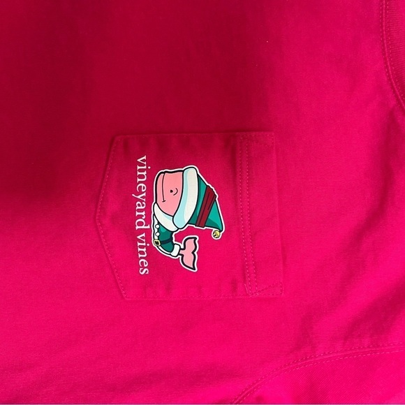 Vineyard Vines Holiday/Winter/Christmas Bright Pink Long Sleeve Whale TShirt M - Picture 7 of 8